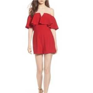 Leith Strapless Flounce Romper NWOT